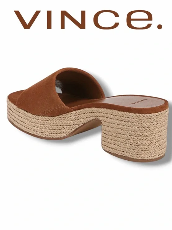 Vince Women’s Margo Platforms in the Size 9 in Sequoia Brown - Picture 8 of 11